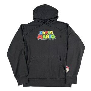 Super Mario Brothers Mens Black Hoodie Sz Small